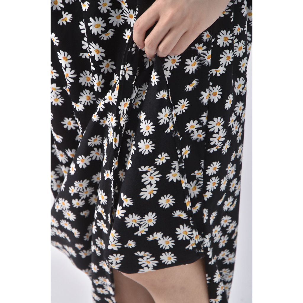 (L) 質感花花黑色長裙二手衣, , large