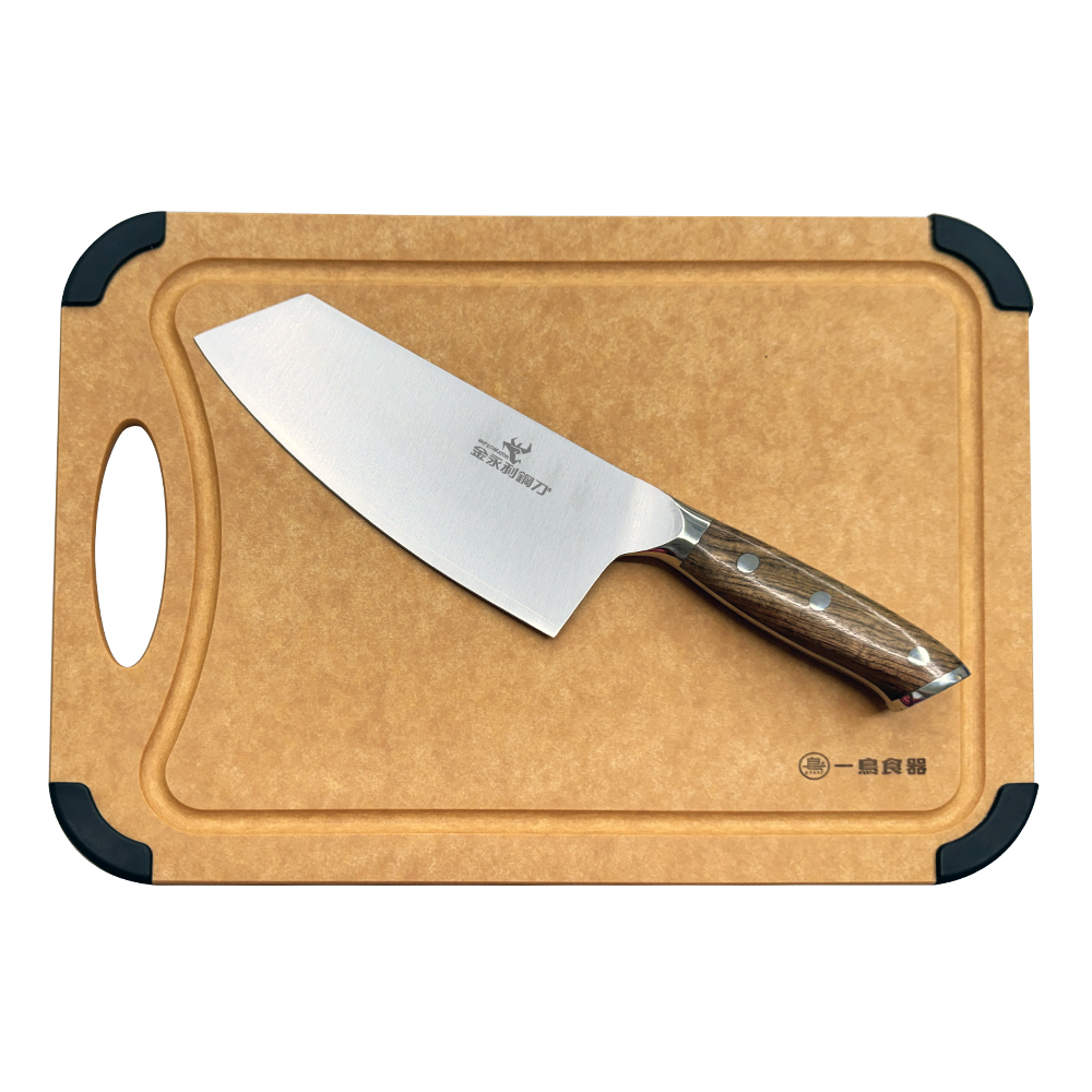 【金永利鋼刀】NN1-2清香木/高碳不鏽鋼 切刀＋一鳥砧板  料理組, , large