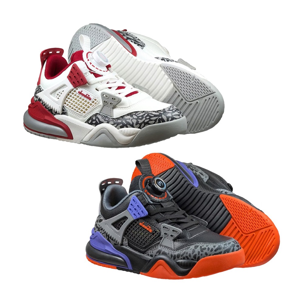 DIADORA迪亞多那 陸戰隊大童籃球鞋 童運動鞋 童鞋 寬楦 輕量 保護後跟 吸震 緩衝 穩定 抗菌 除臭 白紅 黑藍