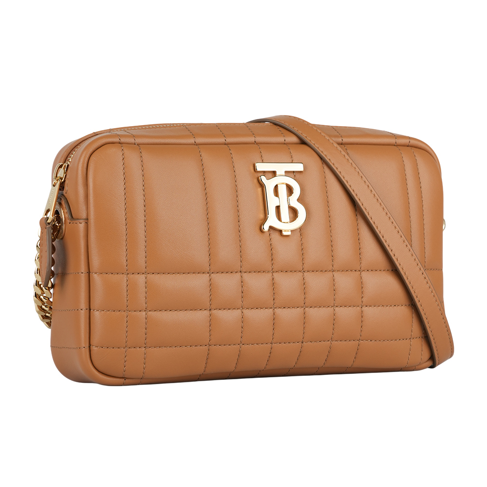 BURBERRY Lola 縫線小羊皮小款相機包/楓葉棕, , large