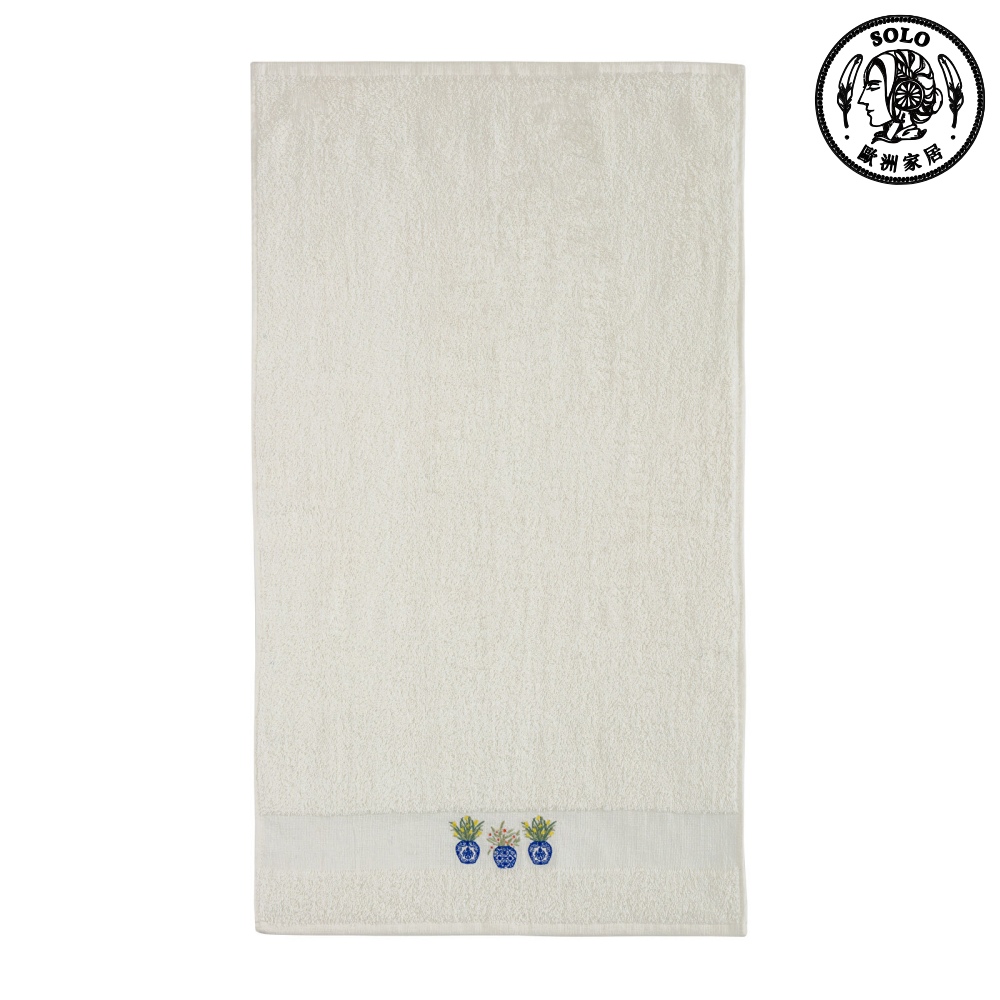 【SOLO歐洲家居】LCW Home 50x80cm 青花雅植刺繡純棉毛巾 100%純棉 超吸水, , large