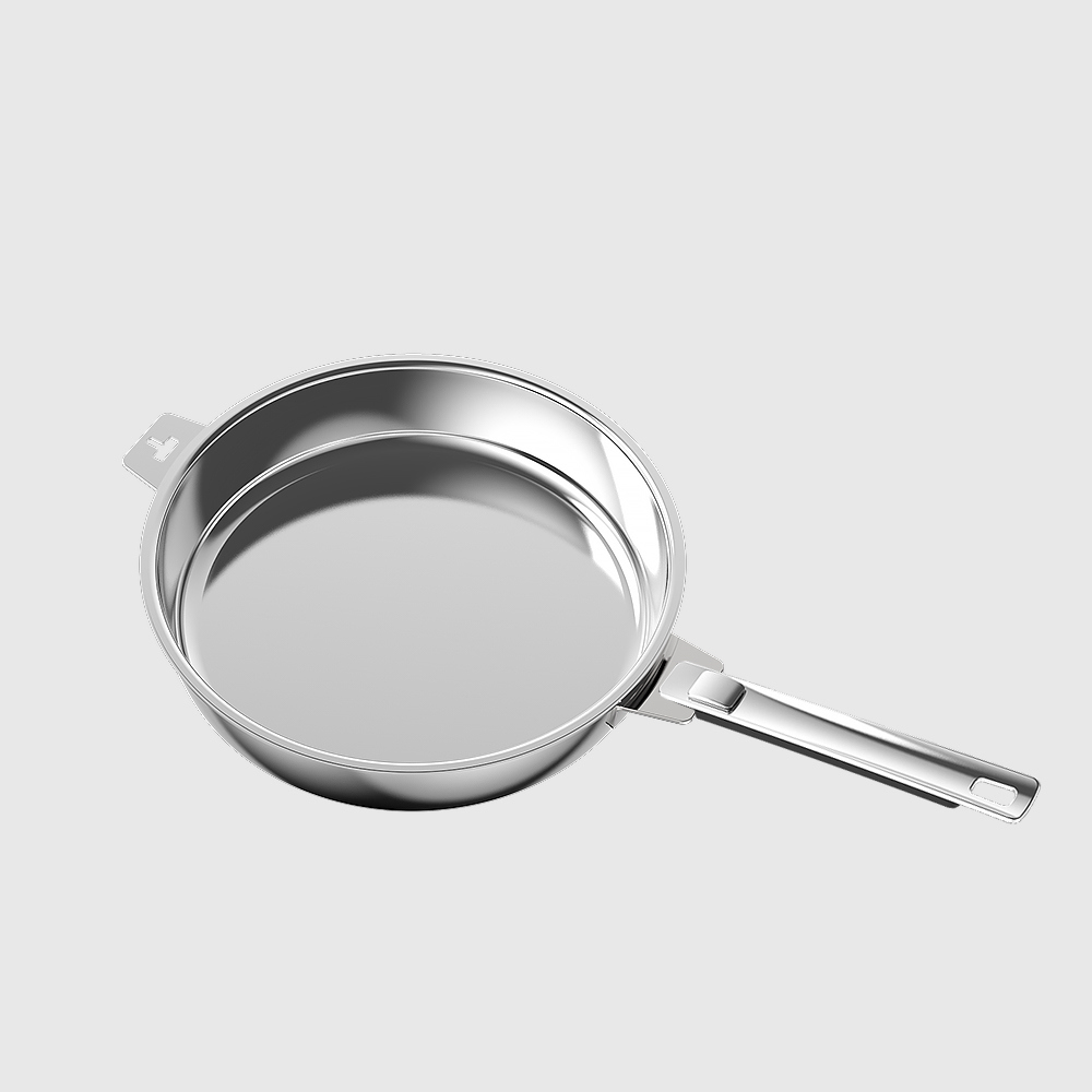 THANKFUL Chef's Steel Good Pot Series - 28cm Stainless Steel Frying Pan Set (with detachable handle), , large