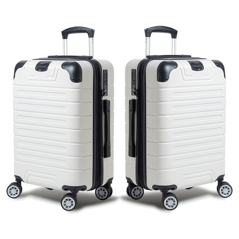 【Alldma鷗德馬】25吋追星款拉鏈行李箱H6-白拉絲(贈保護套C2+B2棋盤束帶+多功能海關鎖), , large