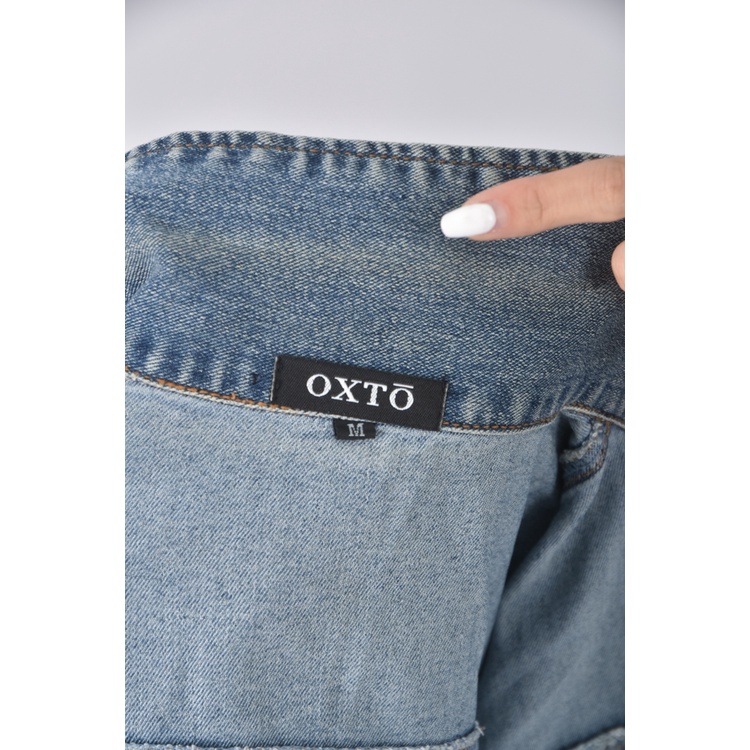 (M) oxto丹寧牛仔質感藍色外套二手衣, , large