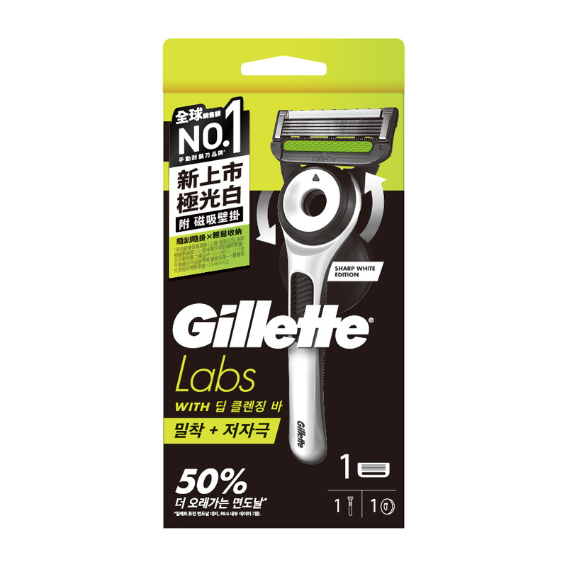 吉列極光刮鬍刀1刀架1刀頭1掛勾-白, , large