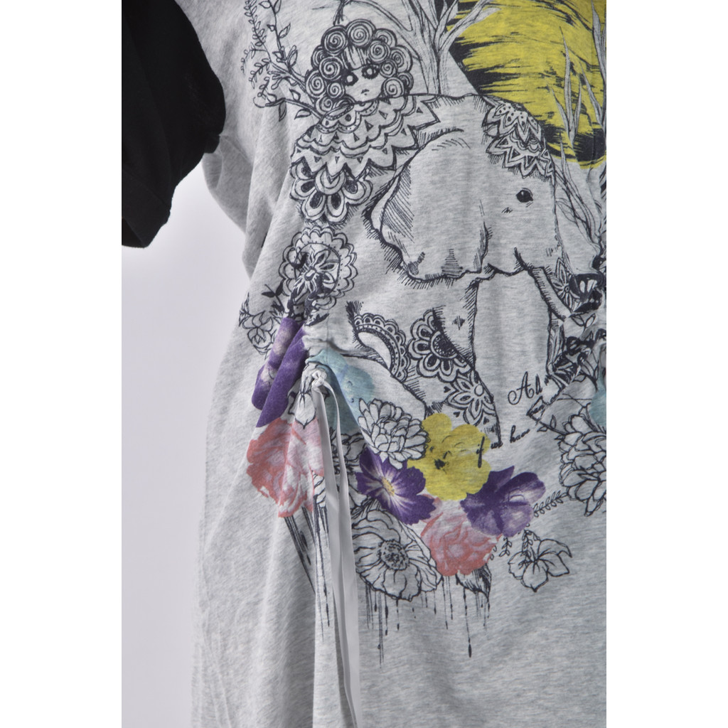 (M) scolar棉質純棉小象灰色洋裝二手衣, , large