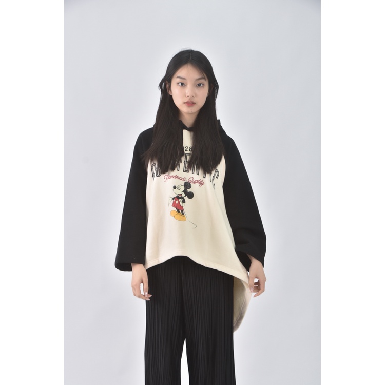 (L) disney質感連帽杏色長袖上衣二手衣, , large