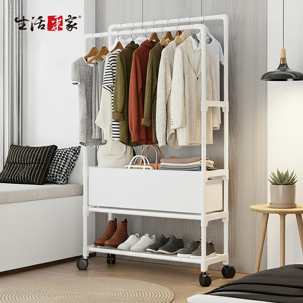 SHCJ 落地型雙排組合衣帽鞋架【四款可選】三合一鞋架 玄關鞋架 組合鞋櫃 掛勾鞋架, , large