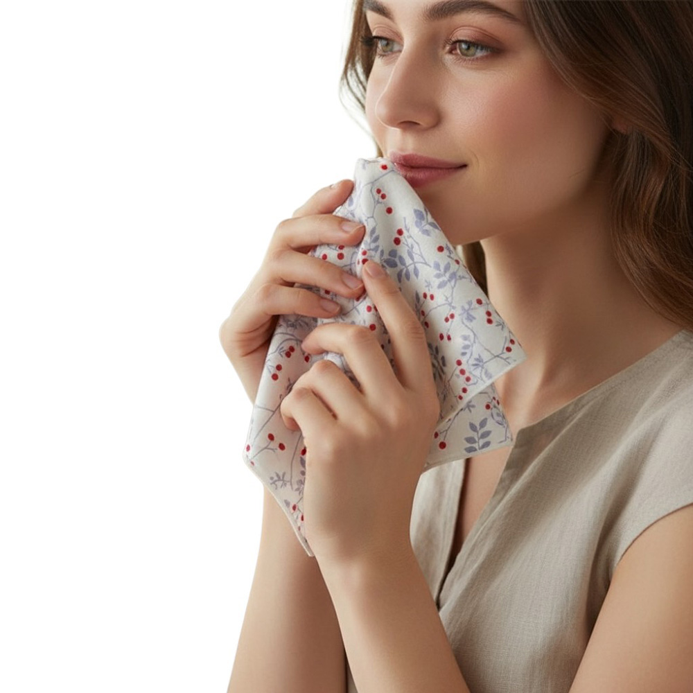 日本製【濱文漾】純棉手帕/方巾－小紅莓果, , large