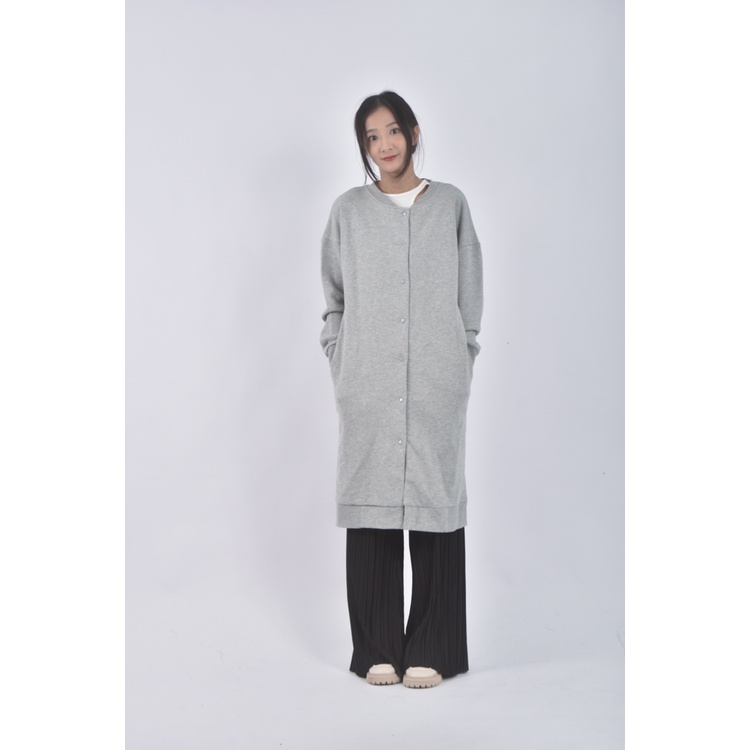 (XL) suitangtang長版排扣灰色外套二手衣, , large