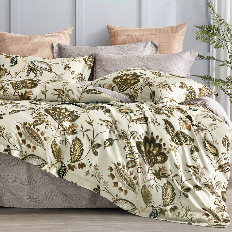 100%純天絲雙人加大四件式兩用被床包組-夢途, , large