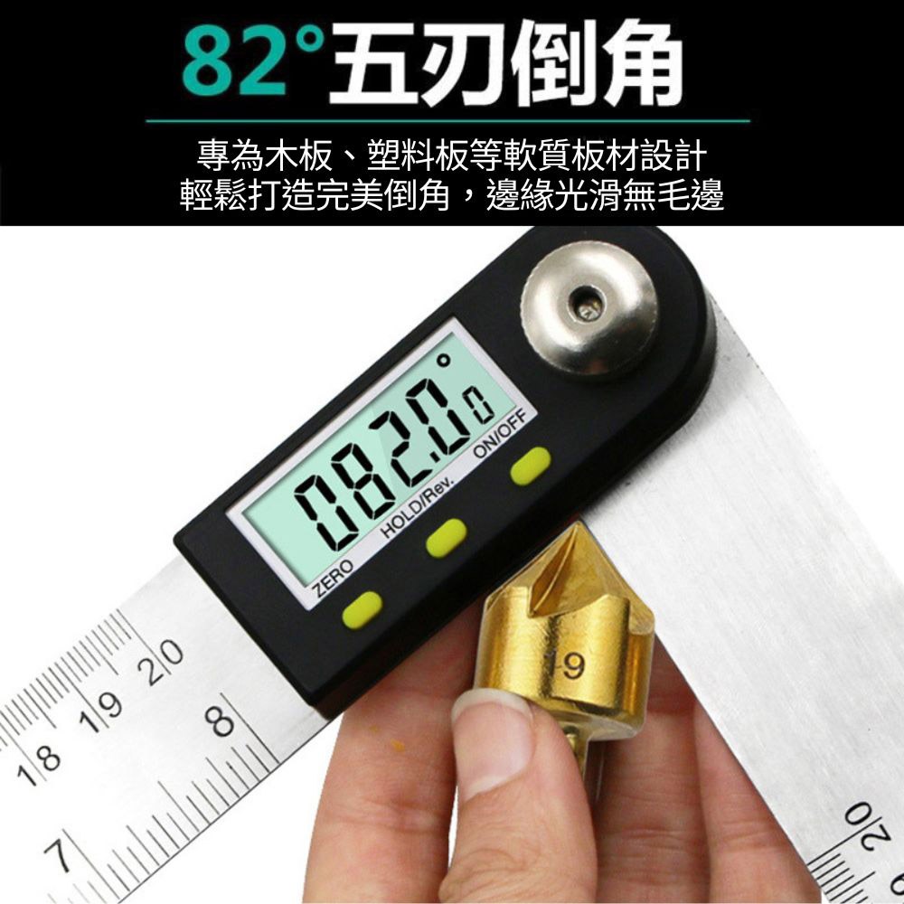 六角柄鍍鈦五刃倒角器, , large