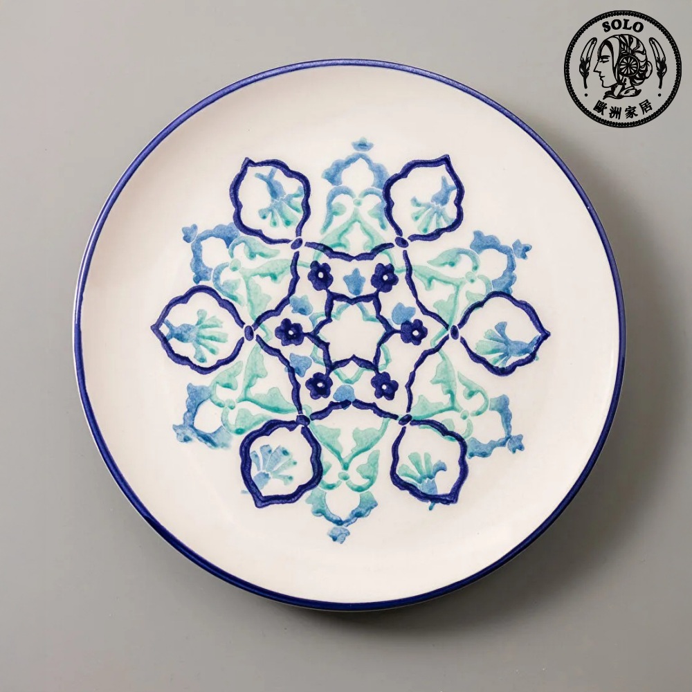 【SOLO歐洲家居】LCW Home 土耳其製 20cm 土耳其風花紋圓盤 餐盤 點心盤, , large