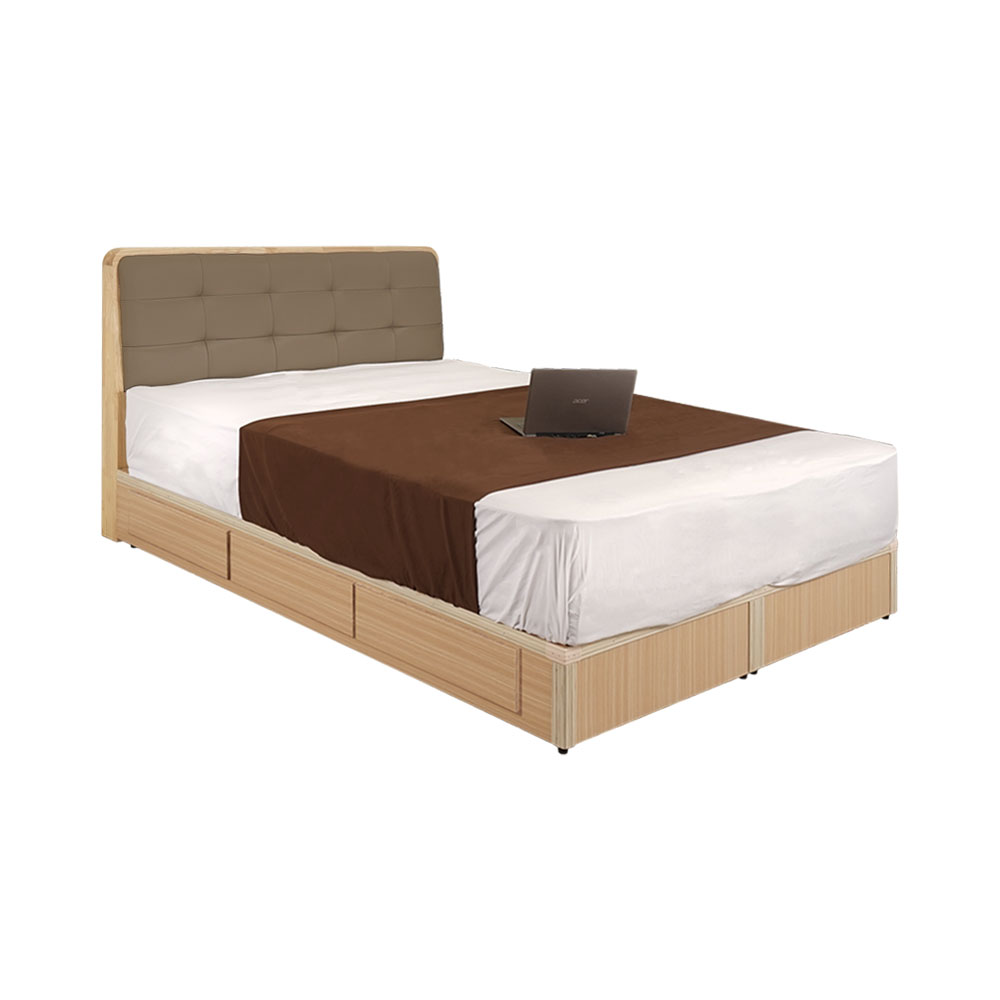 【Homelike】 喜家居雙人5尺六抽屜床組-原木色(2531), , large