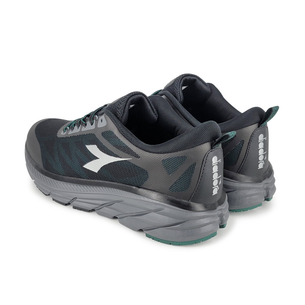 DIADORA迪亞多那 透氣耐用寬楦跑鞋 男鞋 男運動鞋 大尺碼 高腳背 寬腳板 吸震 回彈 厚底 緩震 穩定 EVA 防滑 黑 藍, , large