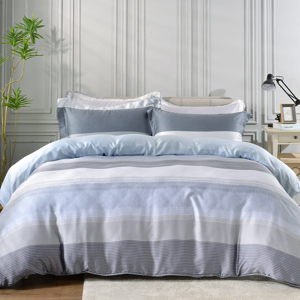 [LY SHIN BEDDING] Betrise Gentle wind | C Energy Series 100% Austrian Tencel™ Light-quenched Graphene Four-piece Duvet Bedding Set-Double, , large