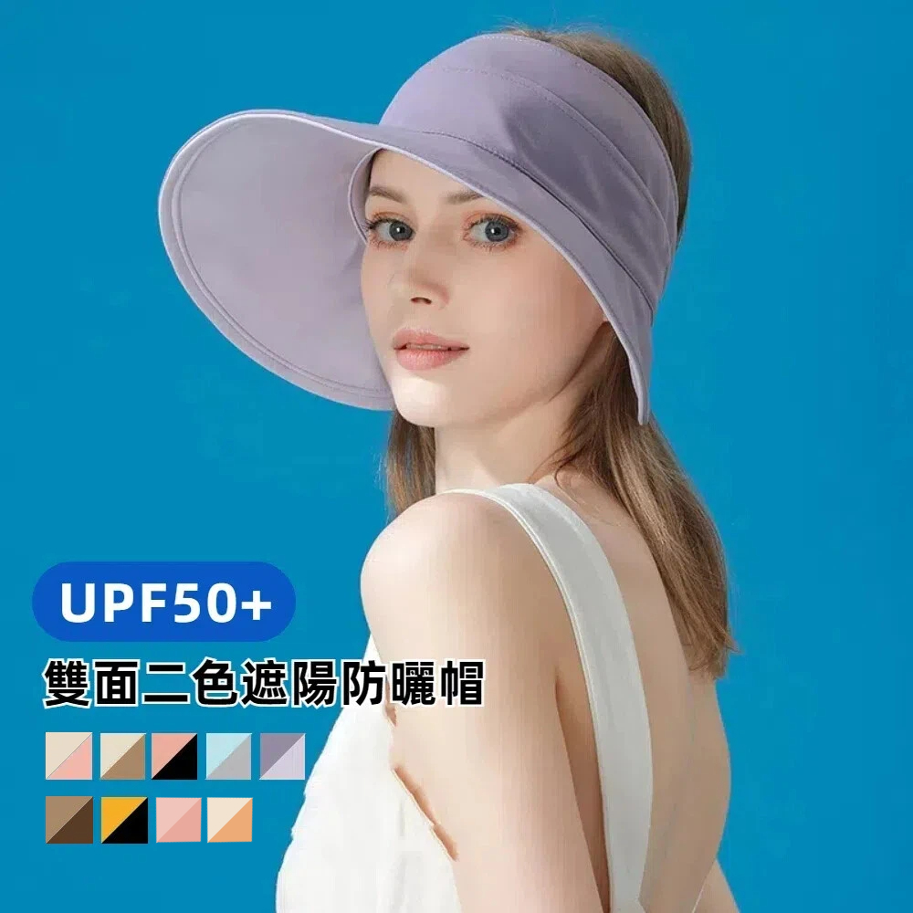 【A&R】夏季亮眼雙面速乾空頂遮陽防曬帽 UPF50+  多色任選, , large