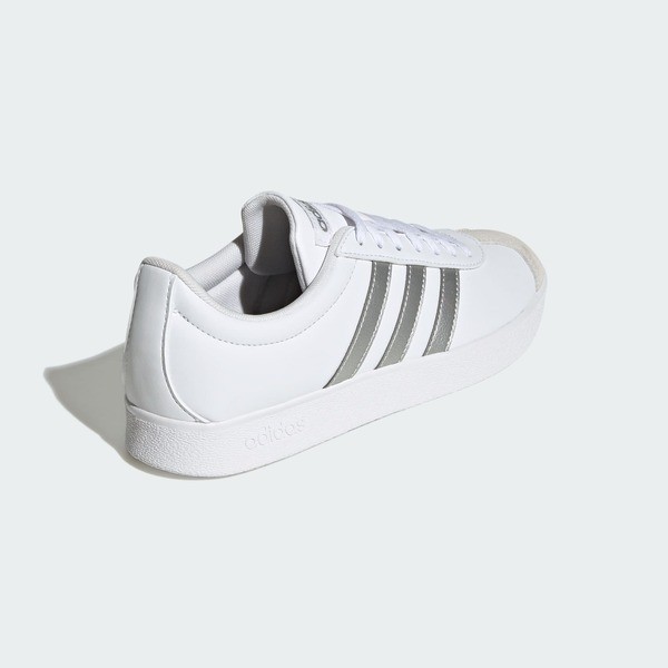 Kixpress-Adidas 愛迪達 VL Court Base 女 運動休閒鞋 舒適 白 銀 [ID3716], , large