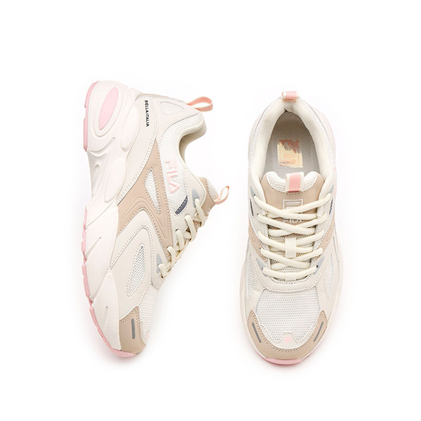 Kixpress-Fila Defender 女 休閒鞋 運動鞋 慢跑鞋 復古 厚底 斐樂 米 粉紅 [5-J530Y-775], , large