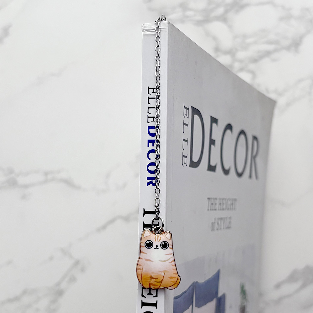 貓咪書籤【22種款式可選】金屬鍊條書籤 隱形書籤 琺瑯貓咪吊飾 書籤夾 金屬書籤 吊掛貓咪 陪讀小貓 貓咪吊飾 鋅合金 兩用書籤, , large