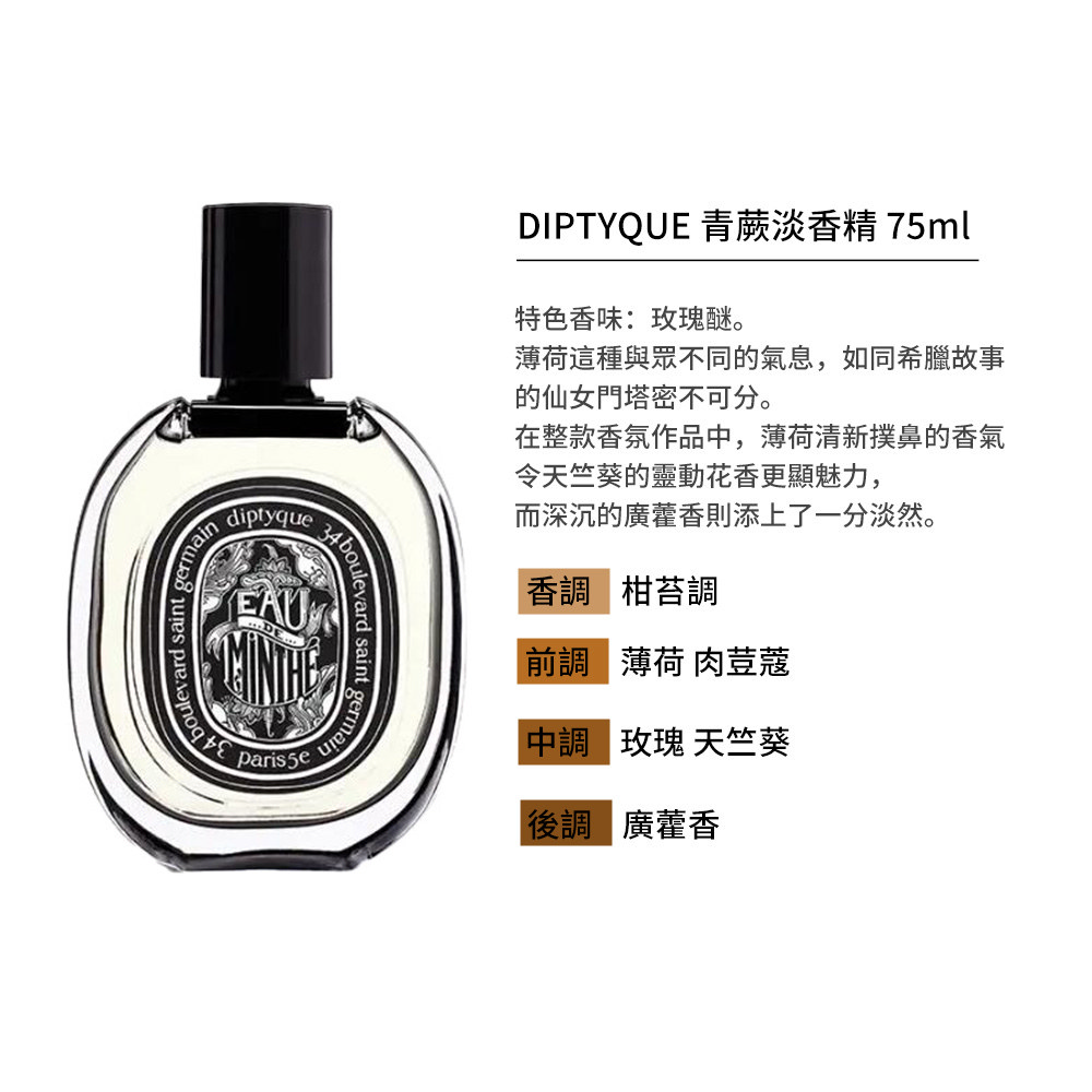 【DIPTYQUE】 淡香精 75ml (肌膚之華/玫瑰之水/爵夢/青蕨/杜桑/譚道) 多款任選, , large