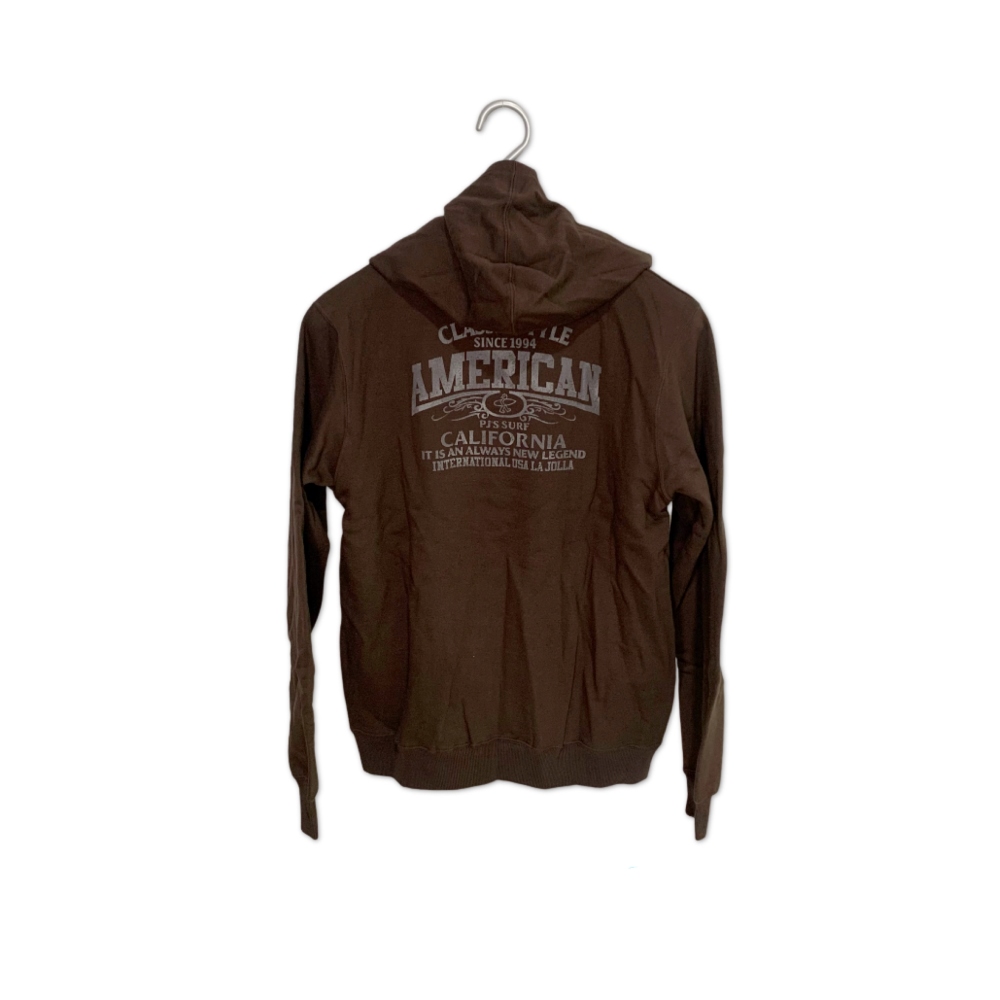 Personalized printed hooded jacket brown, , large