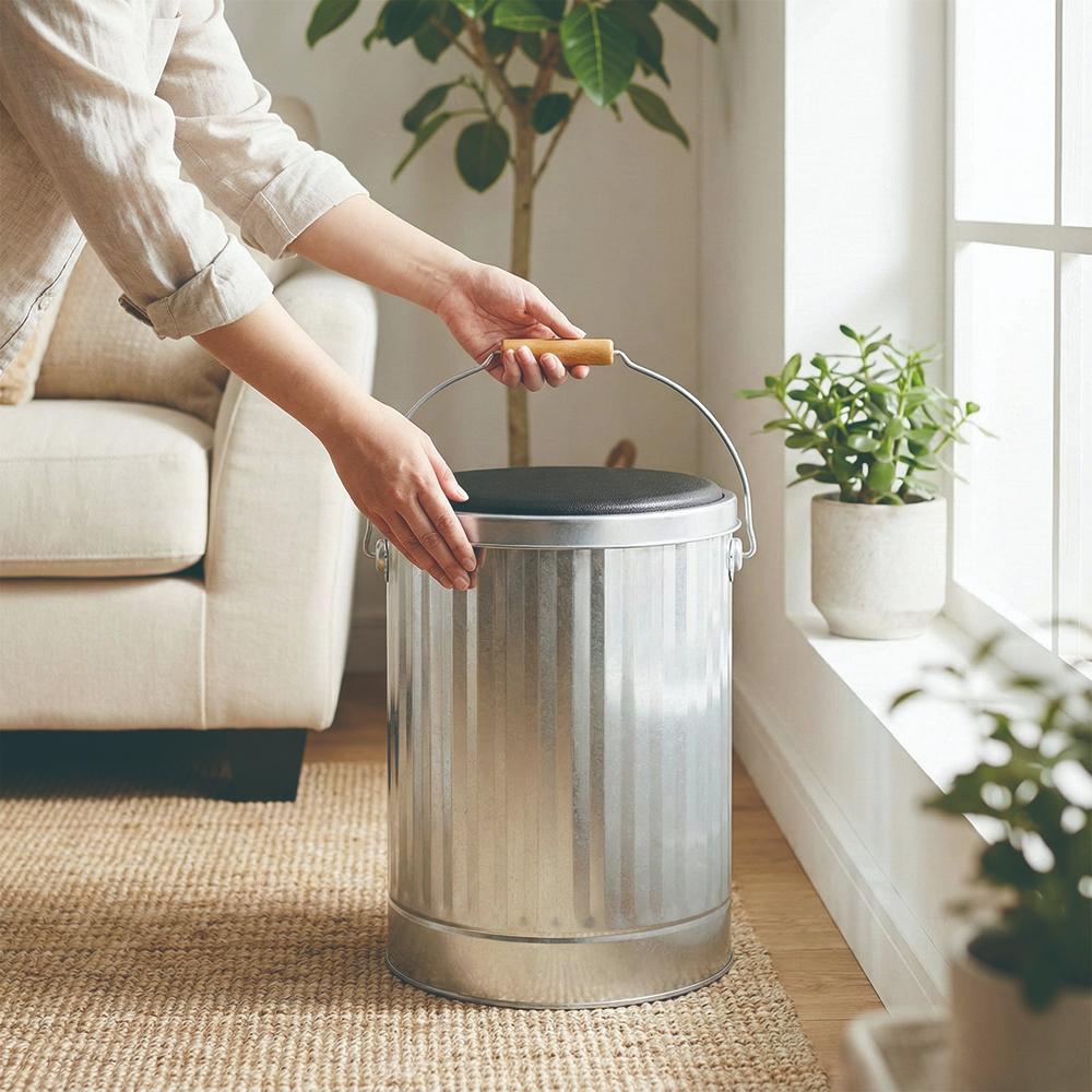 【this-this】日本渡邊金屬｜OBAKETSU 手工製凳子儲物桶 M, , large