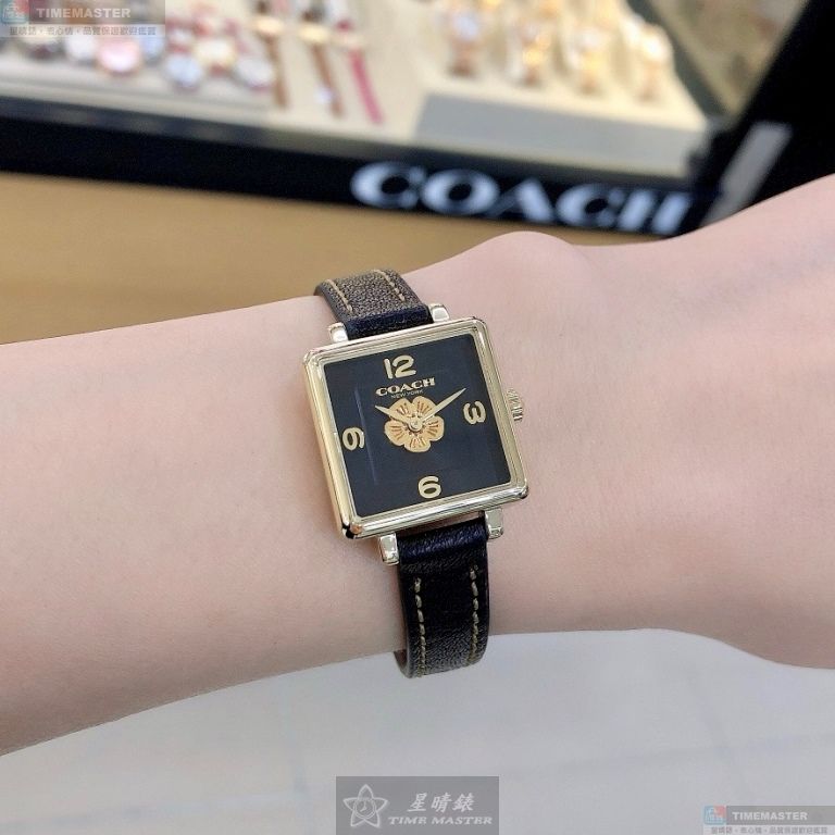 [星晴錶業]COACH手錶,22mm,CH00220黑色錶面金色錶殼深黑色真皮皮革錶帶款, , large