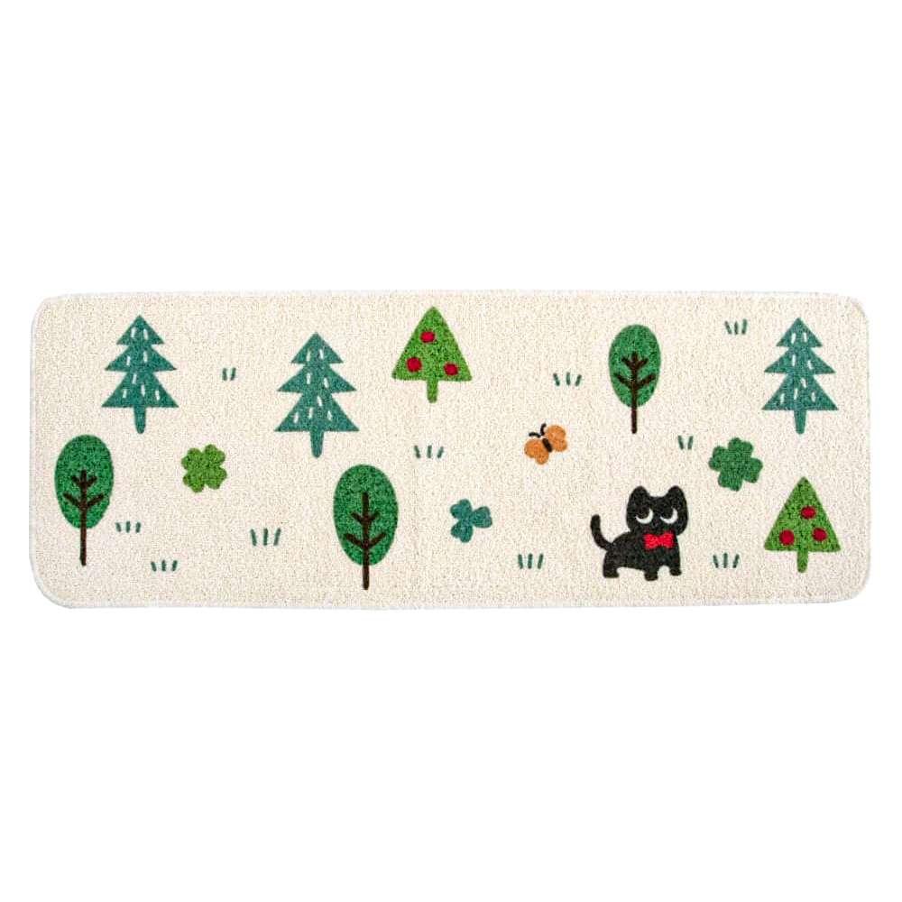【日本Oka】日本製再生印花廚房地墊45×120cm(悠然時光款/可機洗/厚4mm), , large