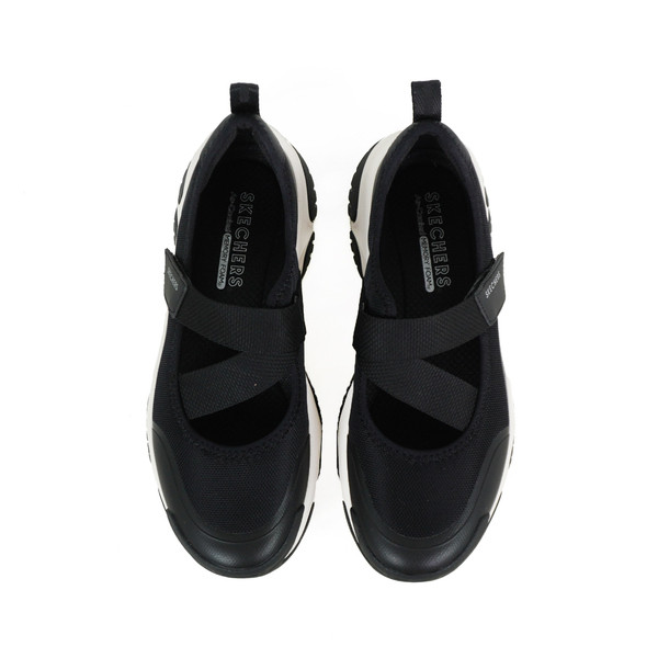 Kixpress-Skechers 思克威爾 Moonhiker 女 休閒鞋 瑪莉珍鞋 舒適 穿搭 厚底 黑 白 [177602BLK], , large