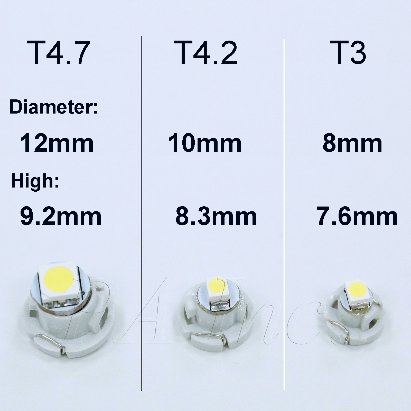 [PA LED]  LED 燈泡 儀表燈 時鐘燈 空調燈 面板燈 中控台燈  T4.7 藍光, , large