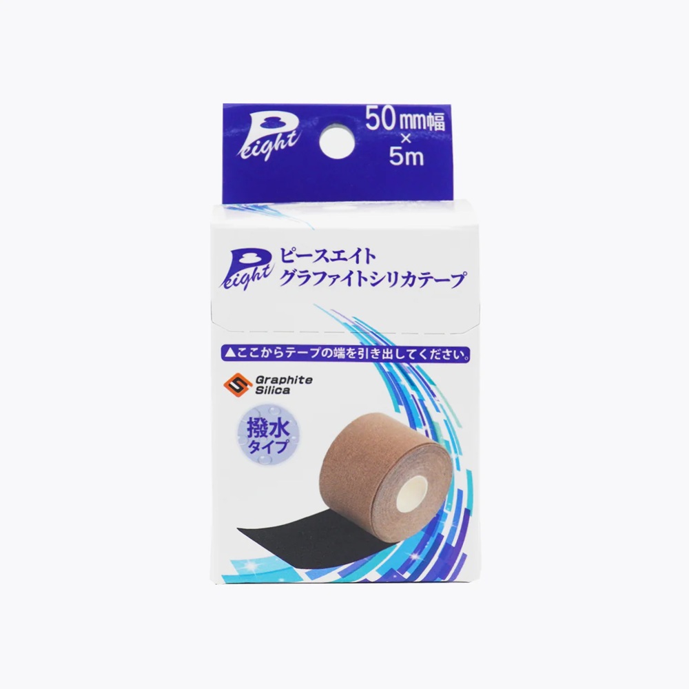 [佑全保健藥妝]PeaceEight 美舒 黑鉛珪石運動膠帶(50mm x 5m) 1入/盒, , large