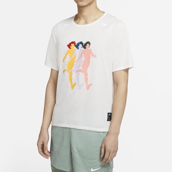 Nike As M Rise 365 SS Top Art 男 短袖 上衣 運動 透氣 米白 [CJ5805-133], , large