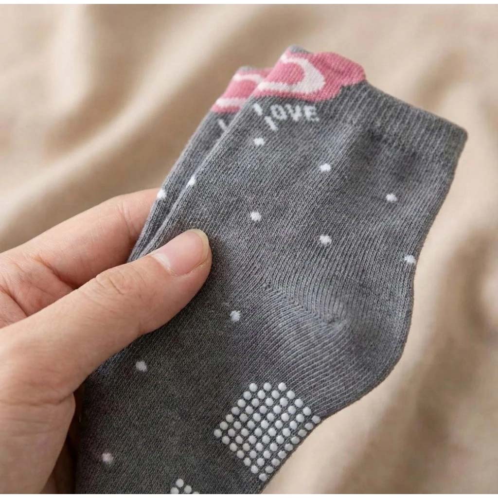 [Kaimei Cotton Industry] 10 pairs of random excellent pure cotton non-slip children's socks, sweet pink style, flower children's socks, cartoon children's socks, cute socks, boys and girls socks, rabbit 17-21cm, , large