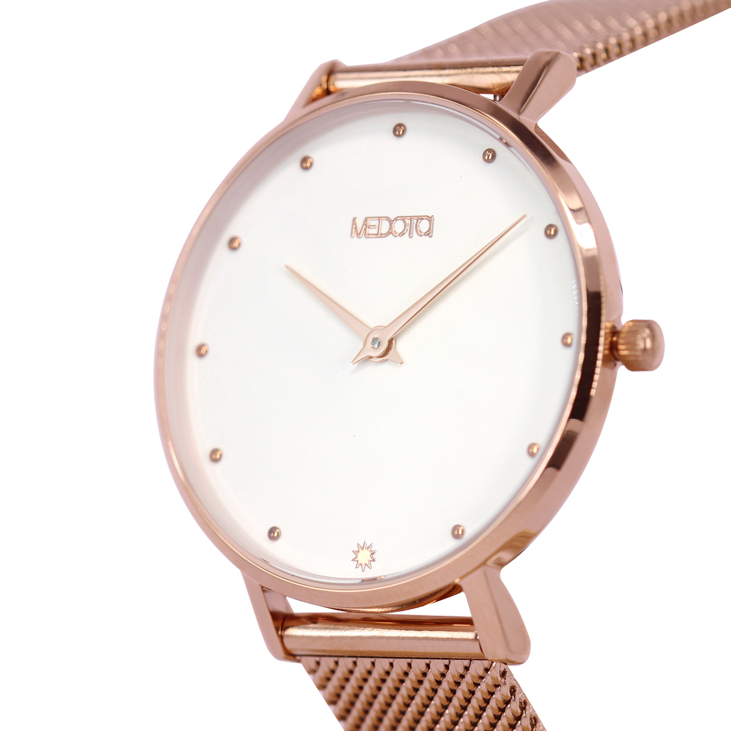 [MEDOTA] Mini Chica minimalist 36mm dial mesh band ladies watch-Rose Gold / LH-10303, , large