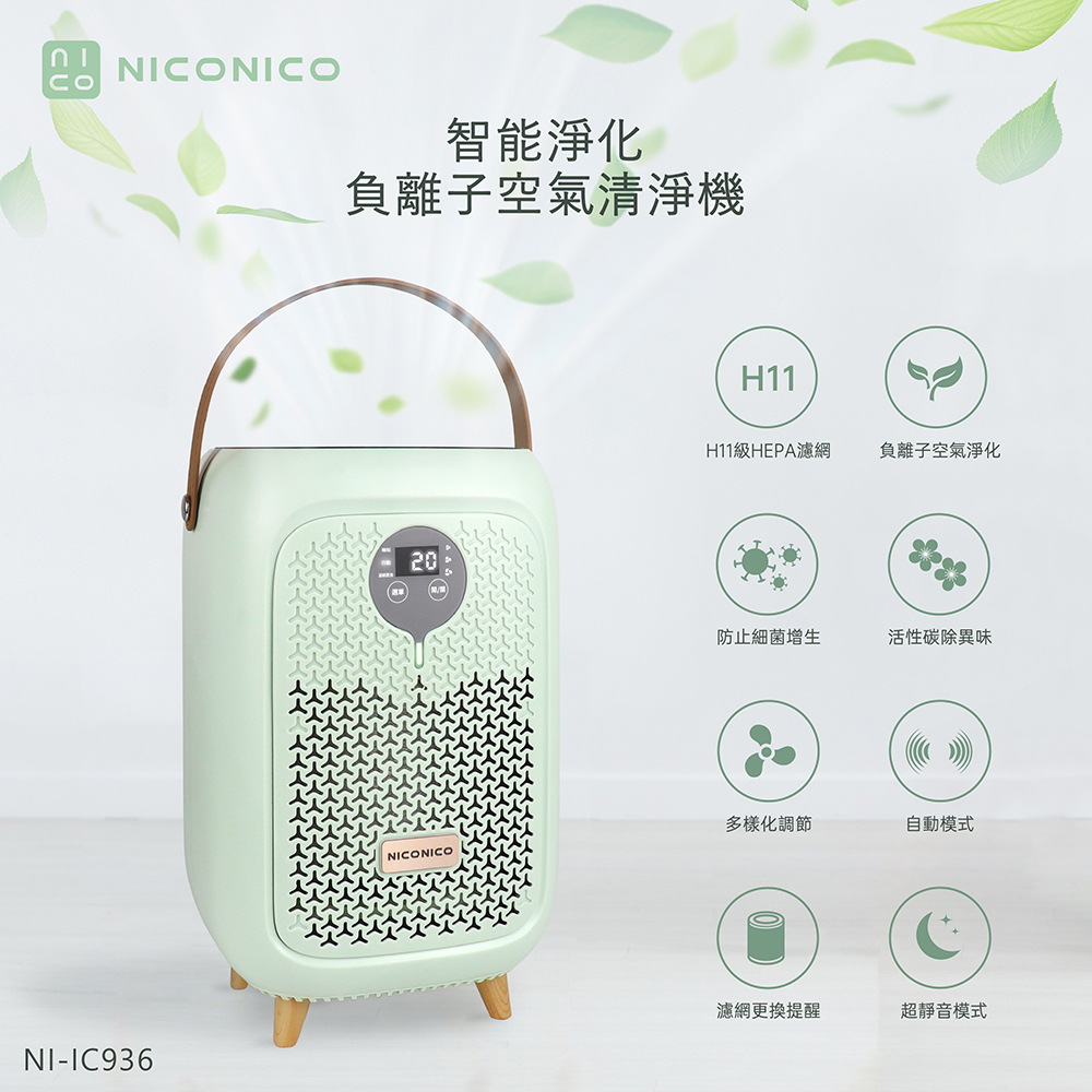 【昶宏】NICONICO智能淨化負離子空氣清淨機NI-IC936, , large