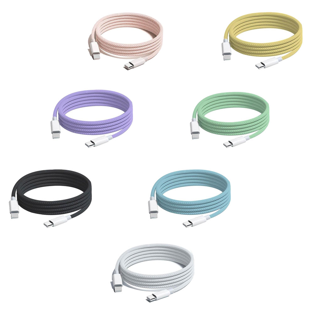 2入組 蘋果60W疾速快充 Type-C to Type-C亮白編織充電線1M, , large