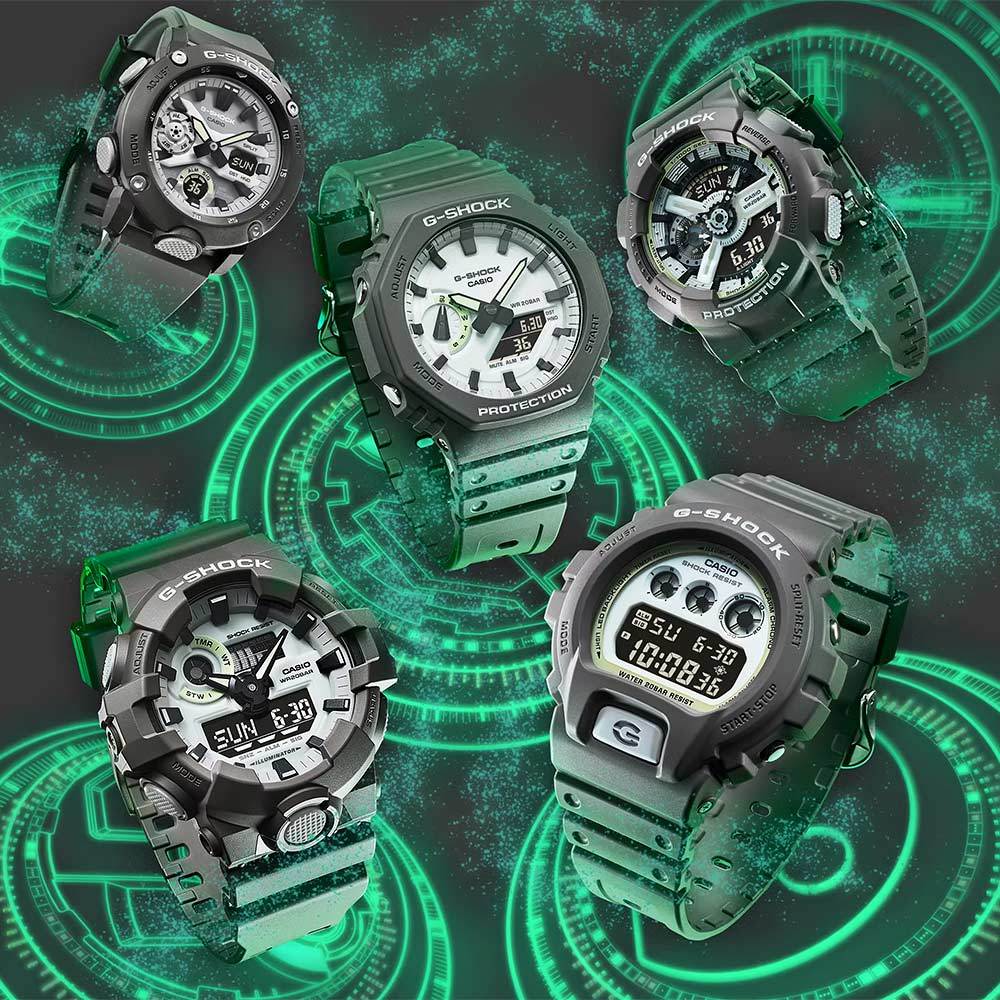 CASIO 卡西歐 G-SHOCK 綠光系列雙顯運動手錶 GA-110HD-8A, , large