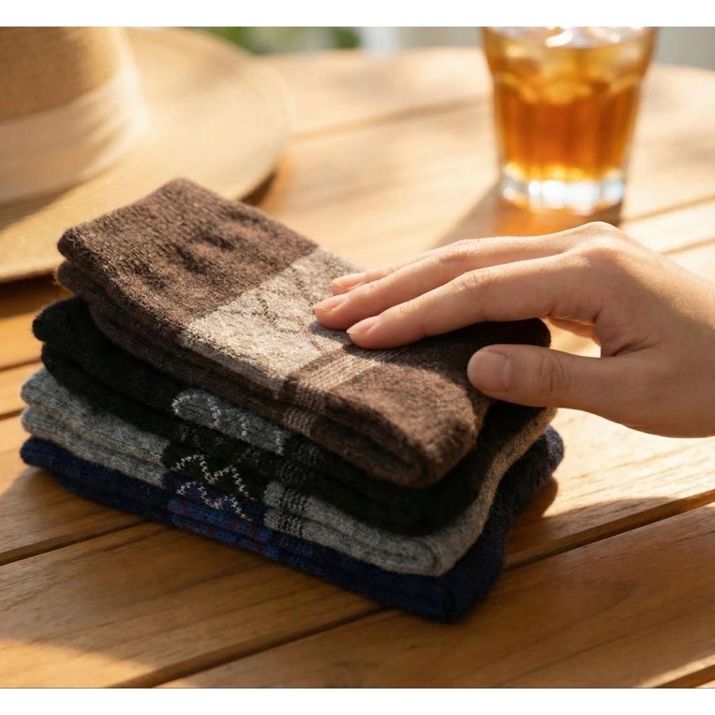 【複製】凱美棉業｜冬日必備🔥（男款）精緻保暖毛襪 防寒襪 保暖襪 毛襪 長襪 冬天襪-菱格款, , large