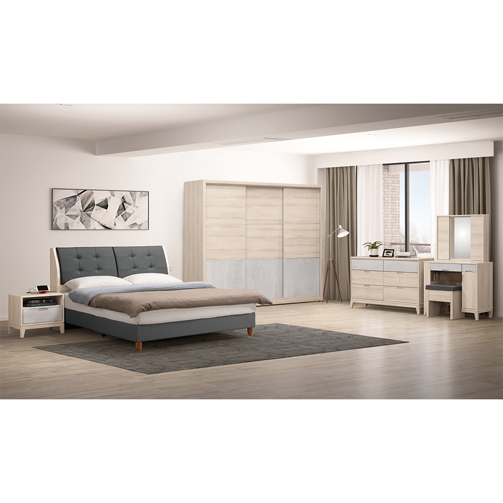 【唯熙傢俱】奧里橡木白床頭櫃, , large