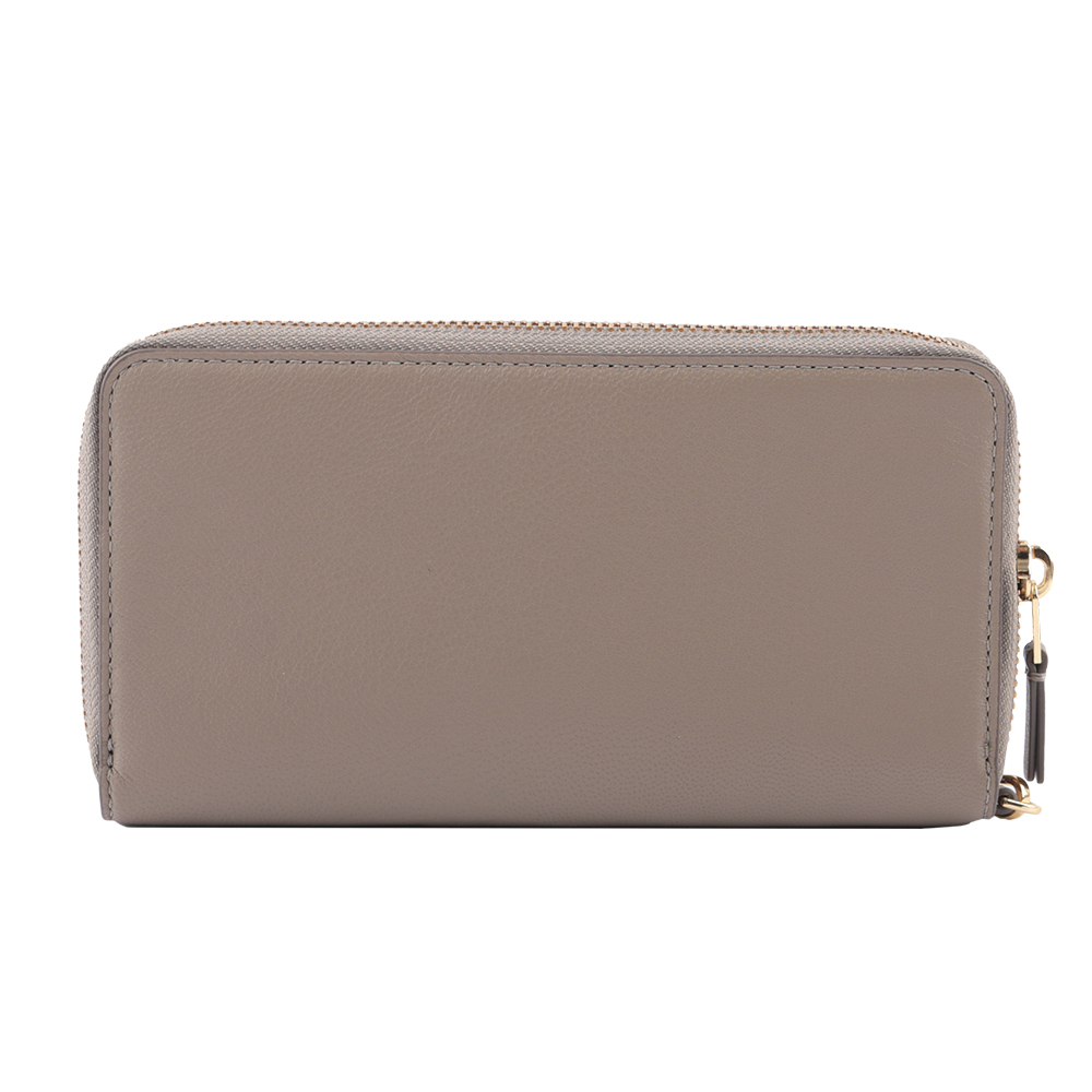 MARC JACOBS THE SLIM 84 山羊皮撞色附提把長夾/水泥灰, , large