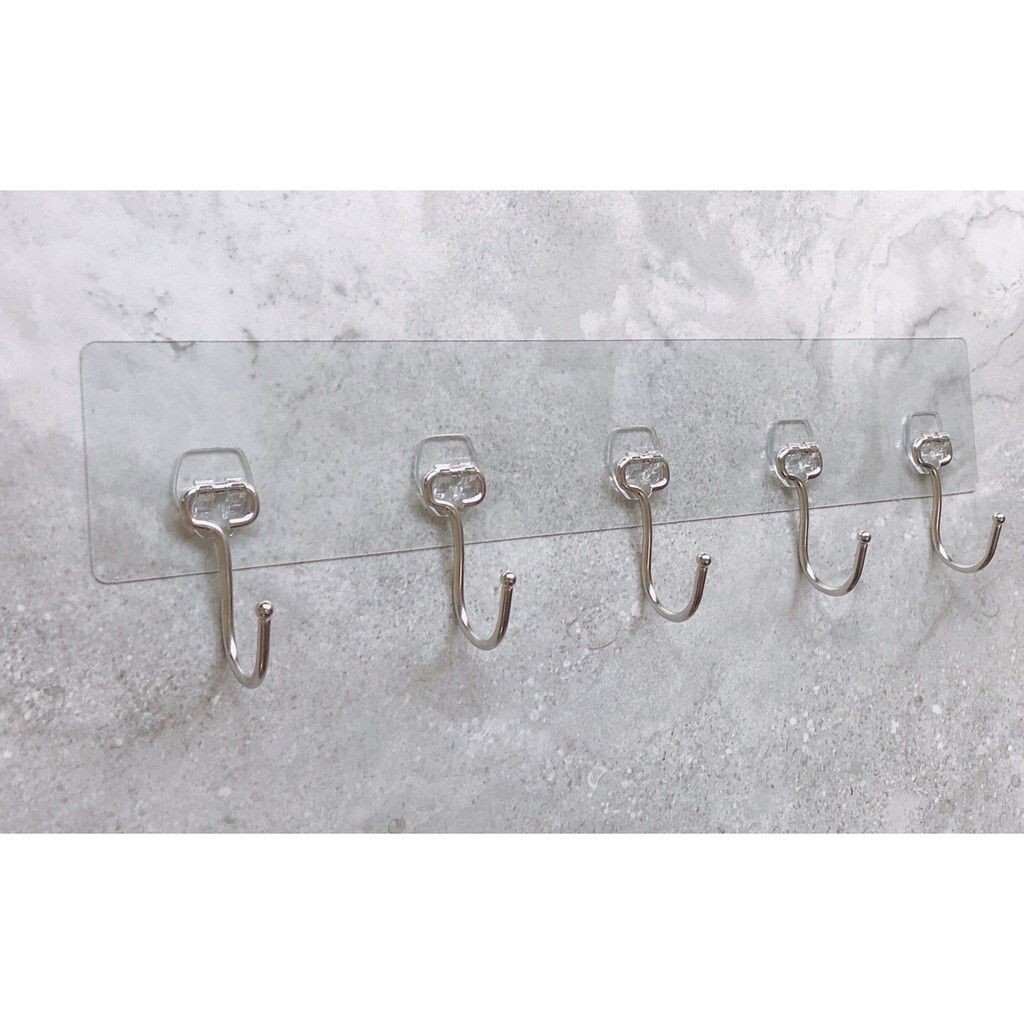 [Beargood sticker] Wall-Mounted Five-Hook Rack (Stainless Steel), , large