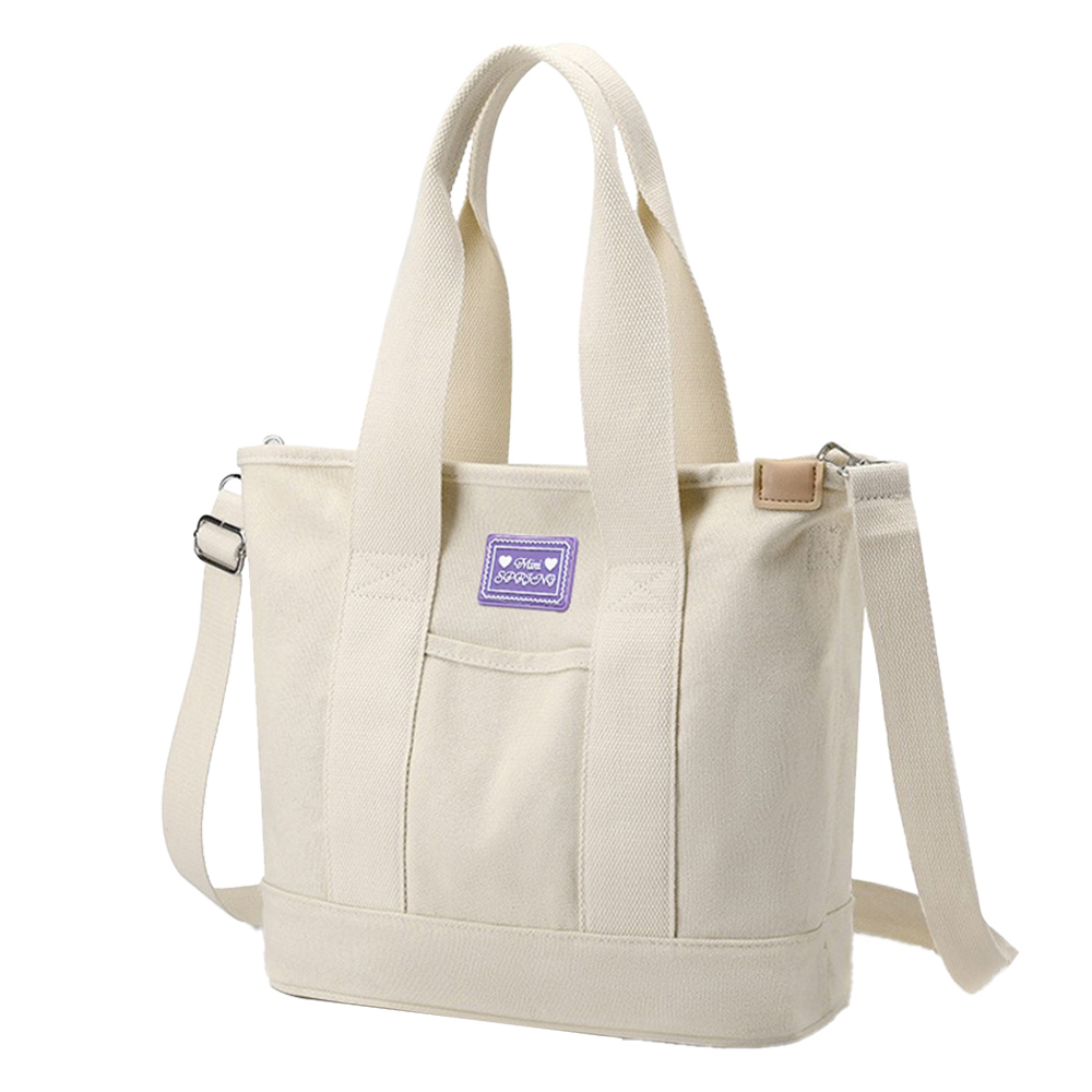 SPRING-日式簡約文青肩背斜背帆布包拉鍊千層包-多色(0-55155), , large