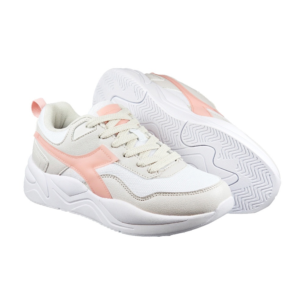 DIADORA迪亞多那 街頭時尚休閒鞋 女運動鞋 女鞋 拼接 寬楦 高腳背 透氣 反光 Q彈 氣墊乳膠鞋墊 白藍 白粉, , large