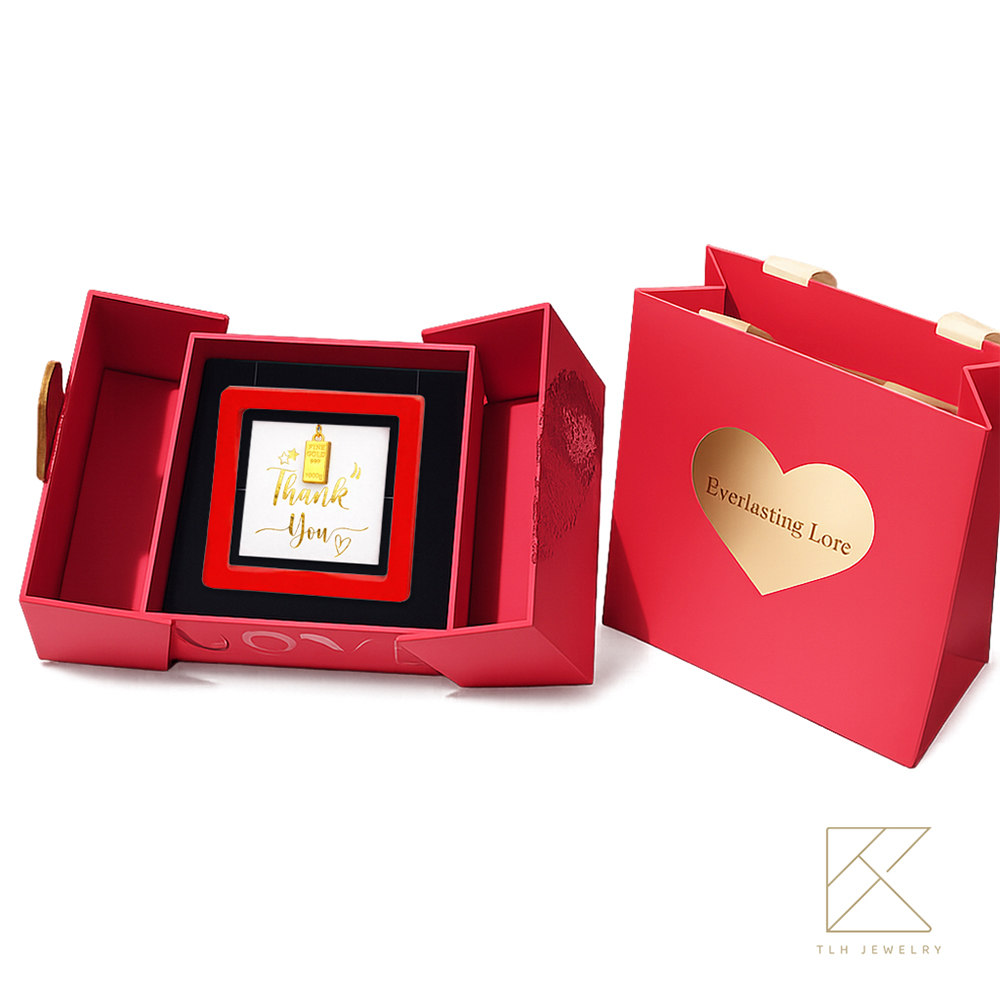 【TLH】母親節限定 黃金擺件 純金999 磚屬於你 約重0.05錢&plusmn;0.01 附贈母親節專屬包裝, , large