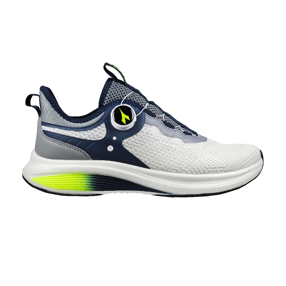 DIADORA迪亞多那 閃電輕量慢跑鞋 男運動鞋 男鞋 時尚 透氣 便利旋鈕 吸震 減壓 輕量 彈力 棉鞋墊 灰黑 白藍, , large