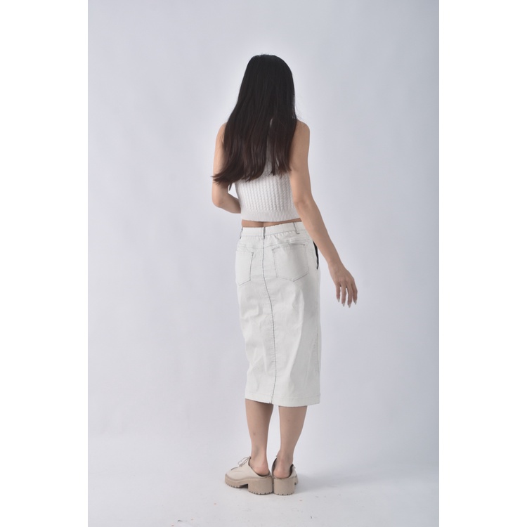 (S) 【陳喬恩私服】jamei chen刷色白色長裙二手衣, , large