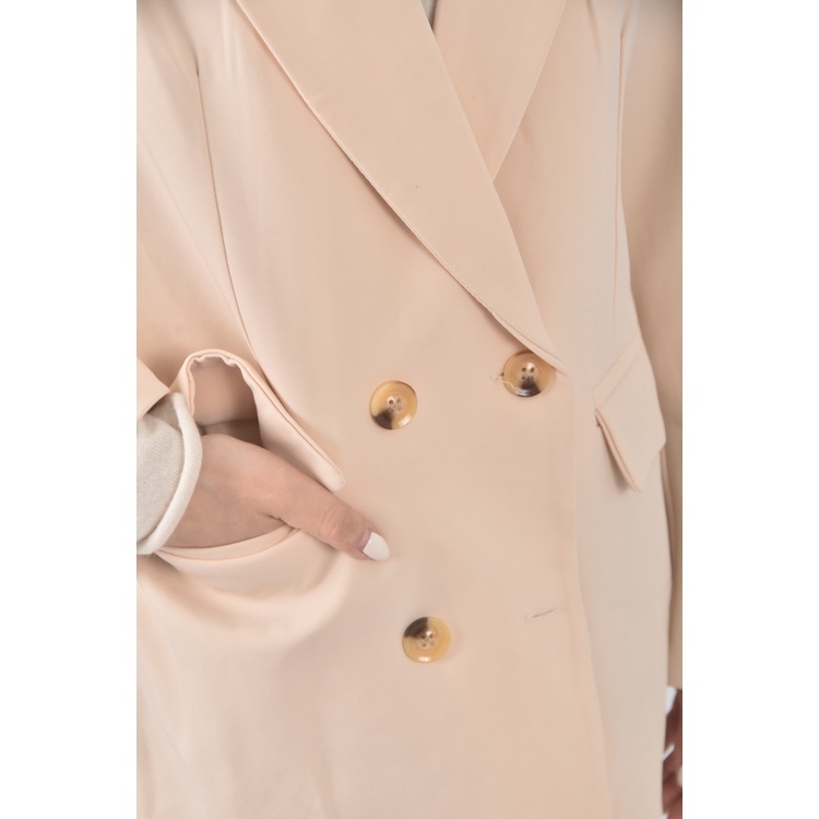 (S) 夢幻服飾質感杏色外套二手衣, , large