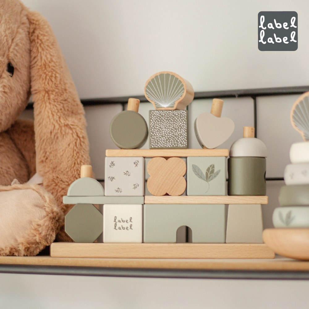 官方直營【Label Label】木質積木屋疊疊樂-橄欖綠, , large