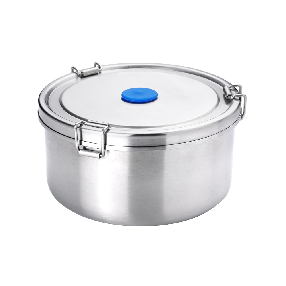 【Buffalo牛頭牌】雅登圓形防漏便當盒組1L (IH.電磁爐適用/304不鏽鋼/防漏/保鮮盒/密封盒), , large